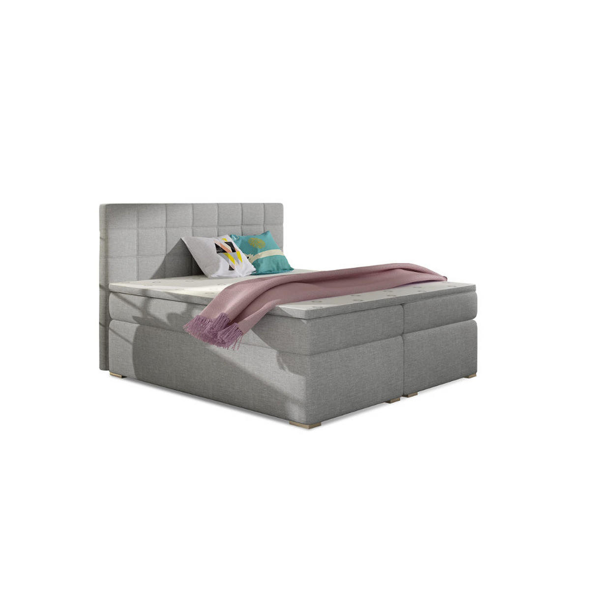 BOXBETT Alice Bonellfederkern - Hellgrau, Holz/Holzwerkstoff (180/200cm) - Best For Home