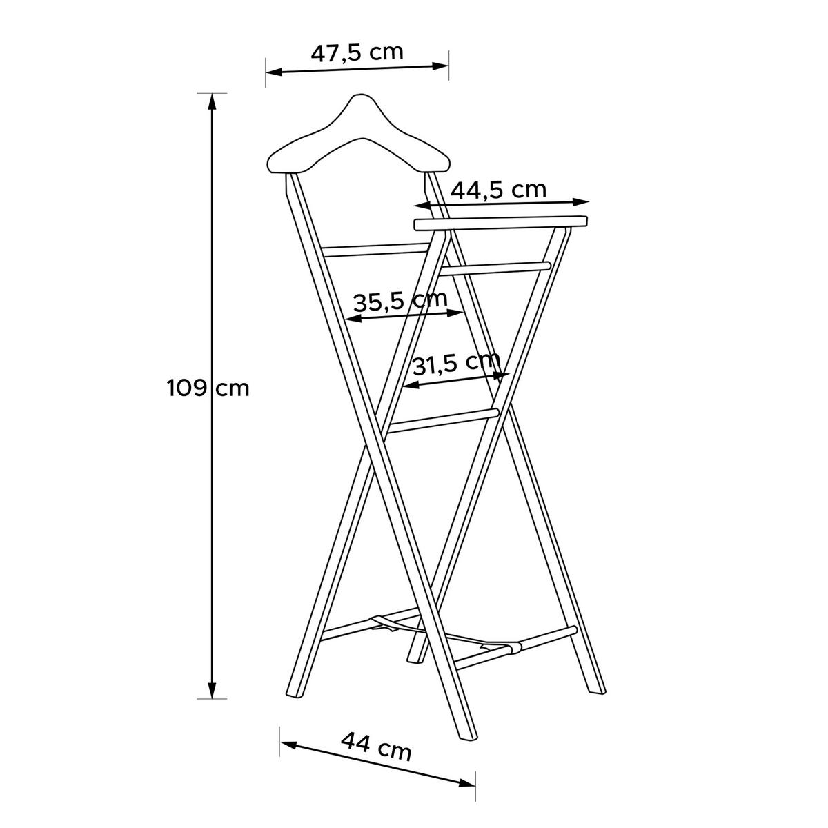 KLEIDERBUTLER AGLAS Herrendiener, natürliches Buchenholz - Naturfarben, Holz (32/104/44cm) - KONSIMO®