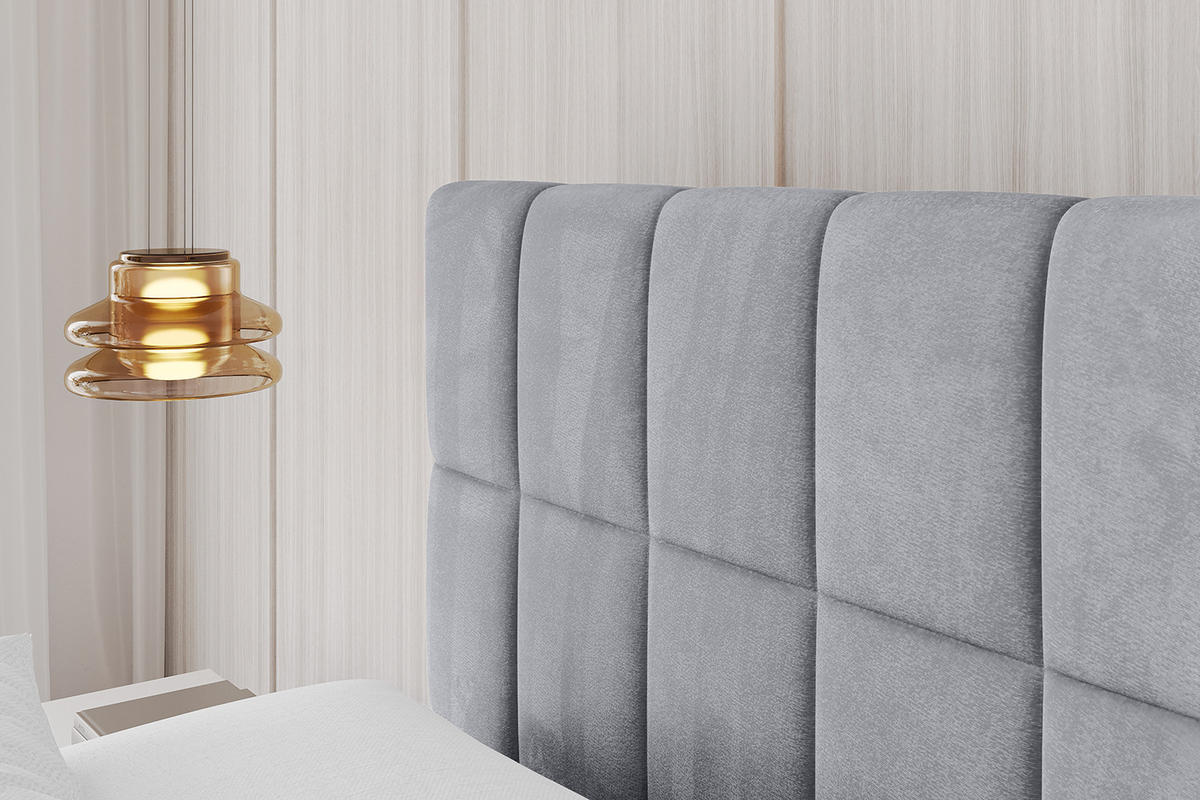 POLSTERBETT mit Bettkasten und Lattenrost, Boxbett ohne Matratze - AMEA 140x200 Hellgrau - Hellgrau, Holzwerkstoff/Textil (140/200cm) - ALTDECOR