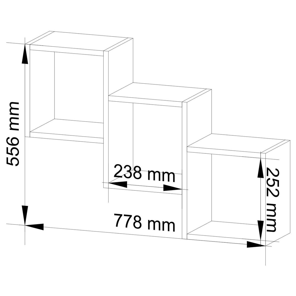 WANDREGAL Weiß 55/78/20 - Weiß, Holzwerkstoff (78/55/20cm) - RAUMHIRSCH FURNITURE