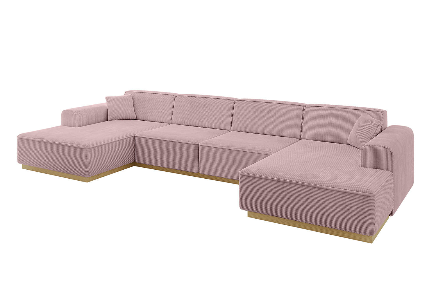 WOHNLANDSCHAFT IREA-U2-v2 - 382x165x81 cm Rosa - Rosa, Holzwerkstoff/Textil (382/81/165cm) - ALTDECOR
