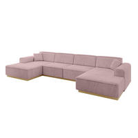 WOHNLANDSCHAFT IREA-U2-v2 - 382x165x81 cm Rosa - Rosa, Holzwerkstoff/Textil (382/81/165cm) - ALTDECOR