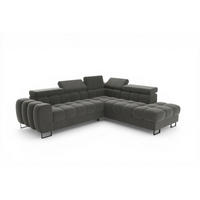 ECKSOFA Bastien Max Mit Schlaffunktion - Grau, Holzwerkstoff/Textil (260/225cm) - Fun Möbel