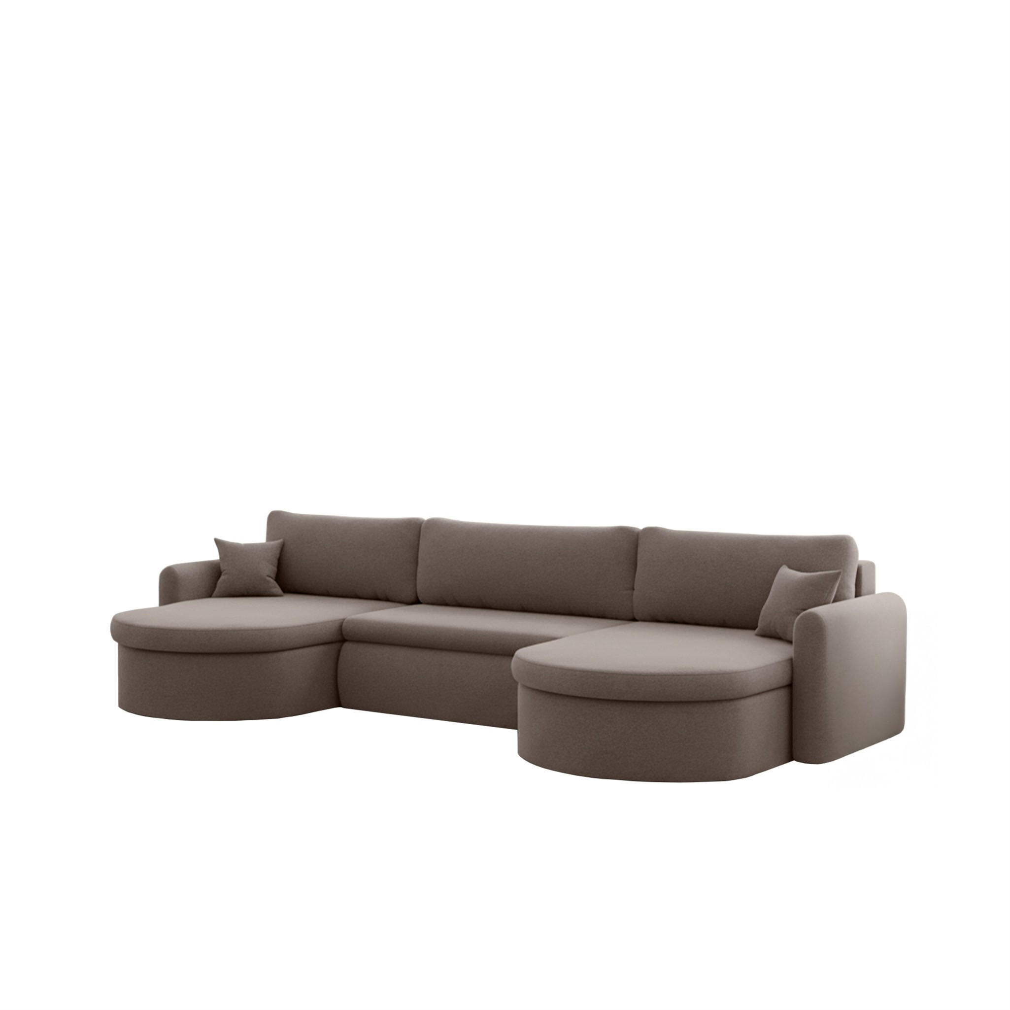 WOHNLANDSCHAFT Feliz In Faro - Braun, Holzwerkstoff/Textil (350/83/160cm) - Fun Möbel