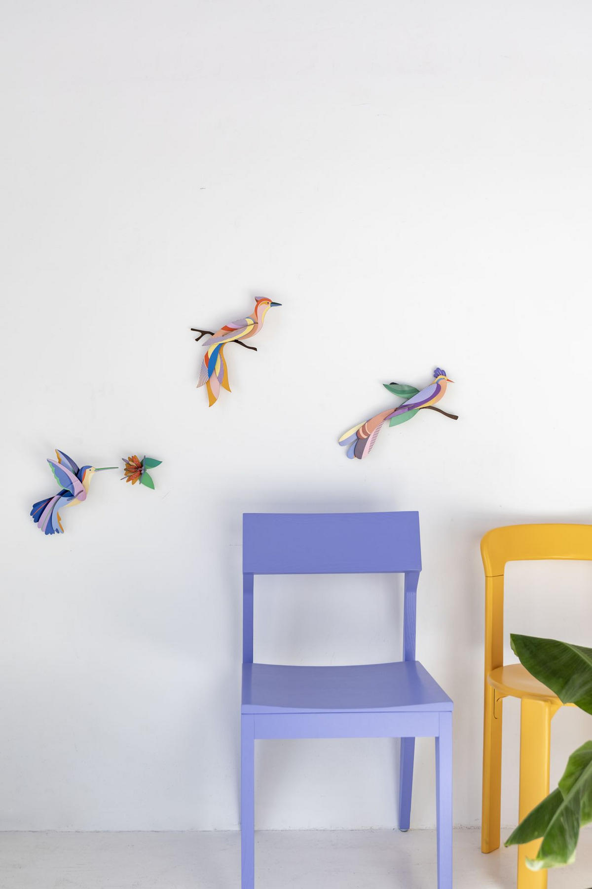 WANDDEKO Flattern & Blühen 5/17 cm - Multicolor, Wellpappe (5/17/25cm) - KUNSTLOFT