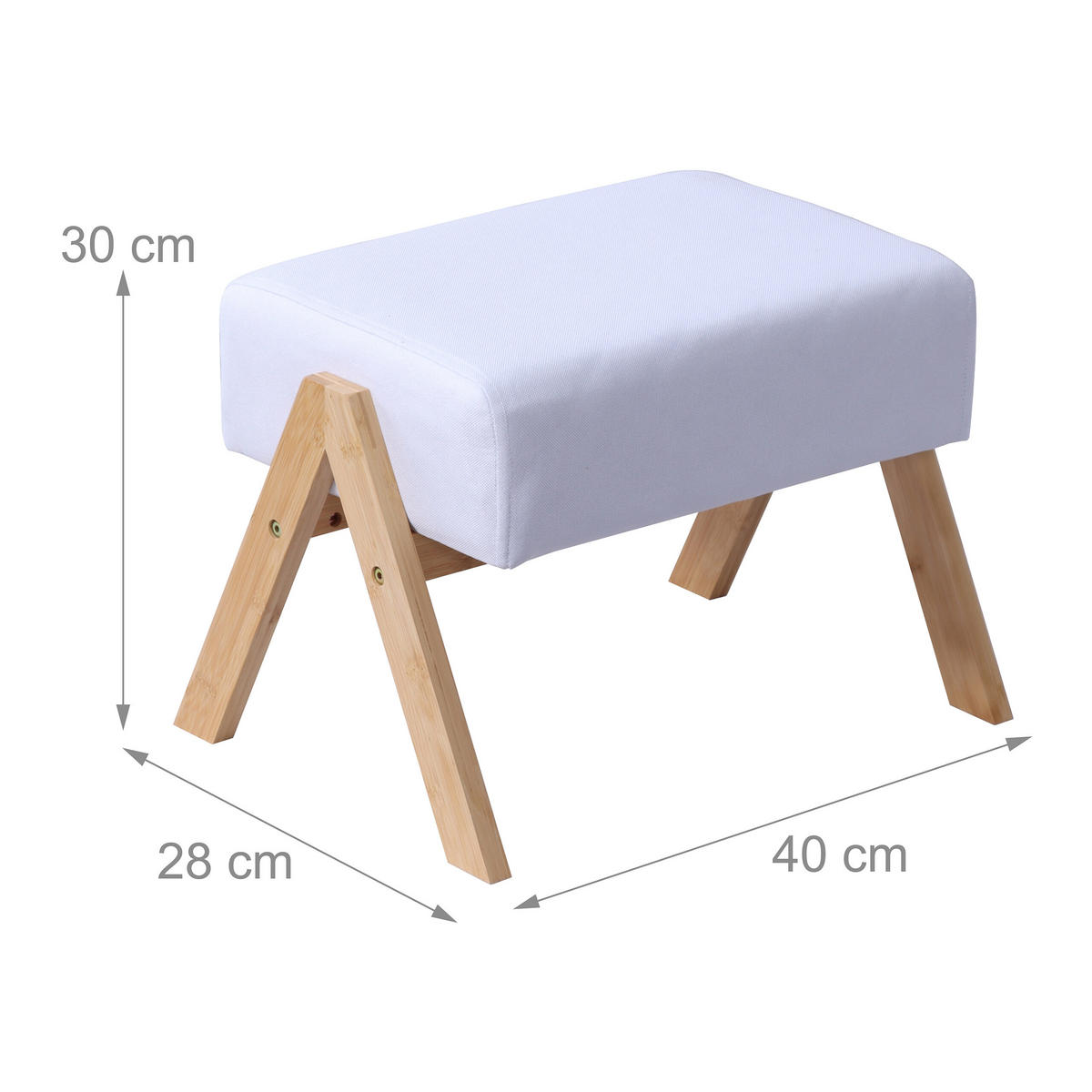 FUSSHOCKER - Multicolor, Holz/Textil (40/30/28cm) - Relaxdays