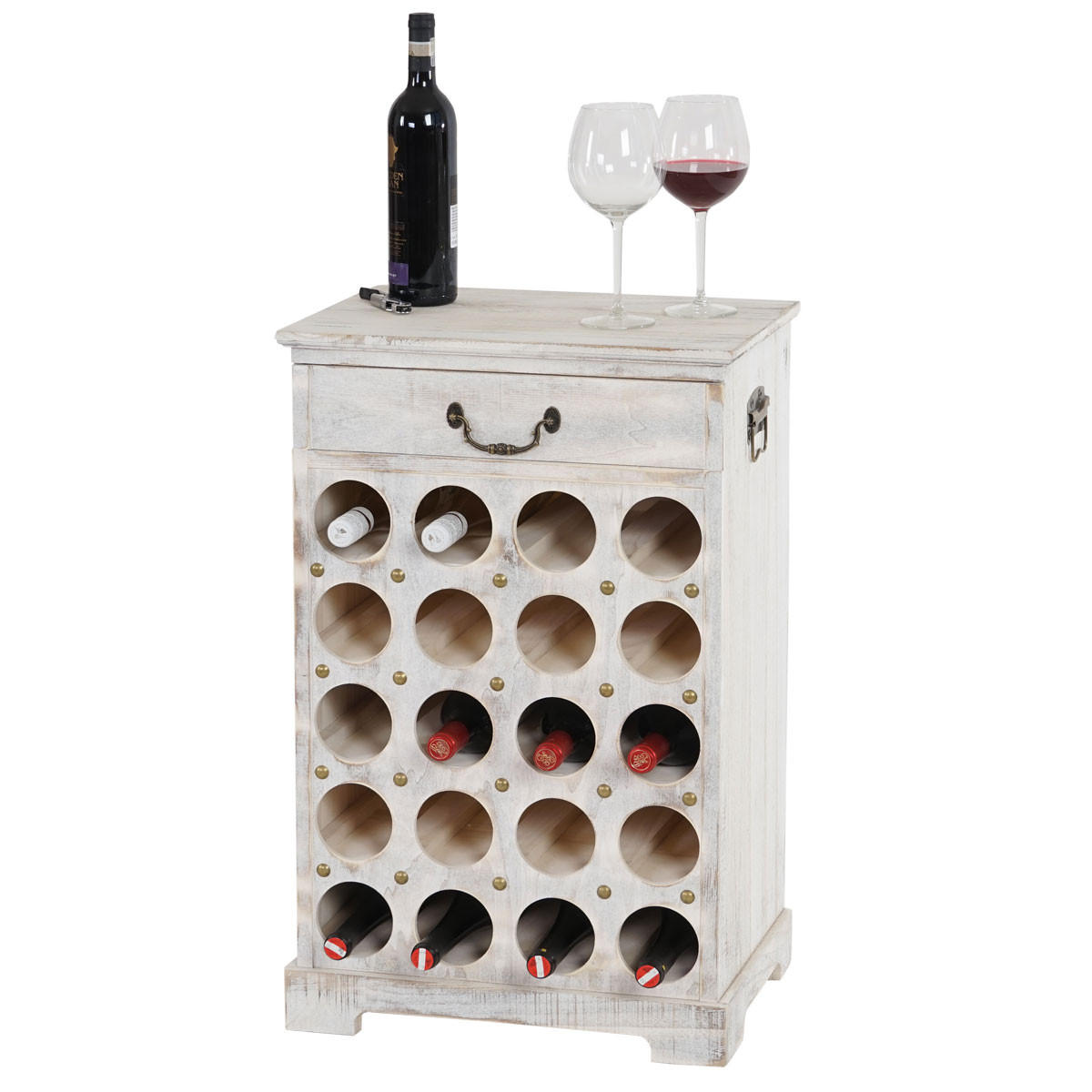 WEINREGAL Weiß - Weiß, Holz (48/76/31cm) - MCW