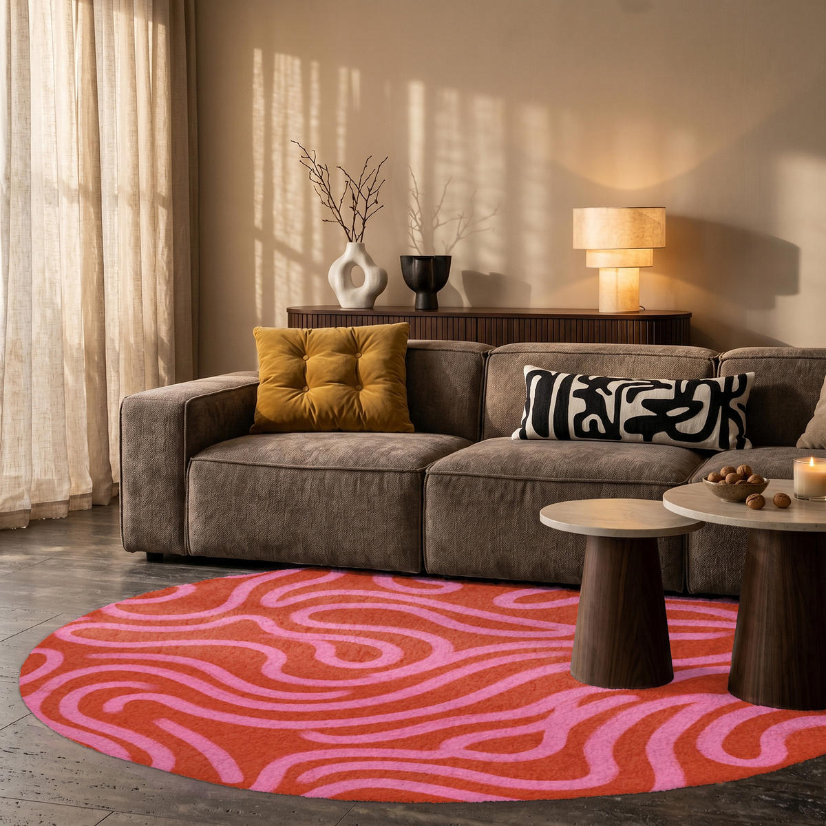 TEPPICH - Rosa - 150x150 cm - Rot, Kunststoff/Textil (150/0.4cm) - OnlyWow