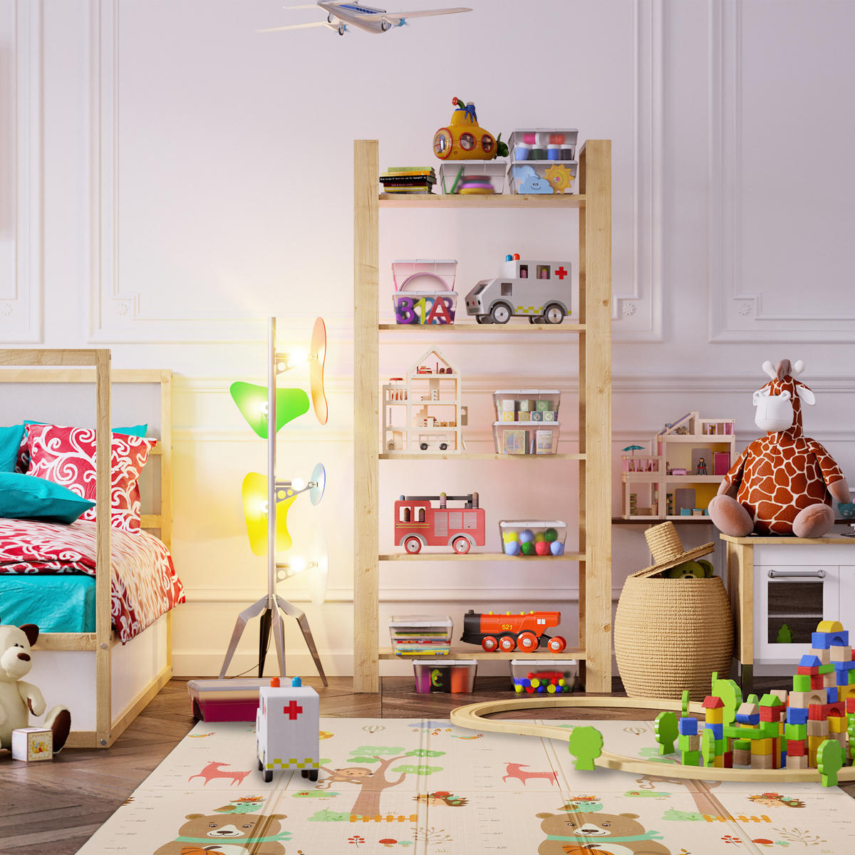 SPIELMATTE - Multicolor, Kunststoff/Textil (200/180cm) - Relaxdays