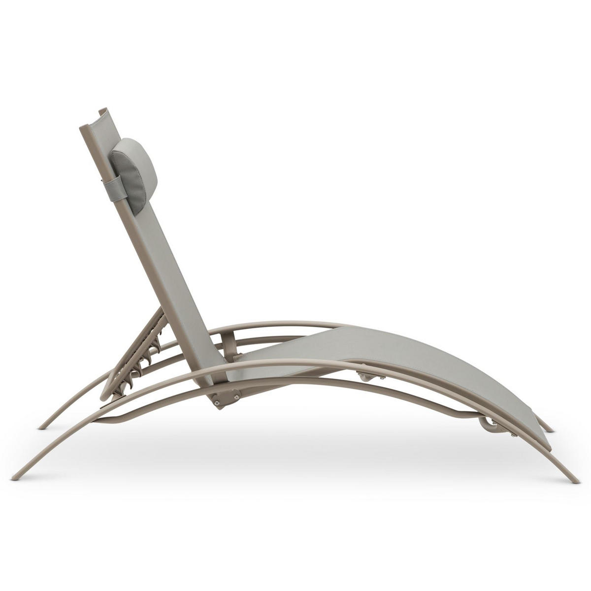 GARTENLIEGE RELAX grau, champagne - Grau, Textil/Metall (179/88/64cm) - IDIMEX