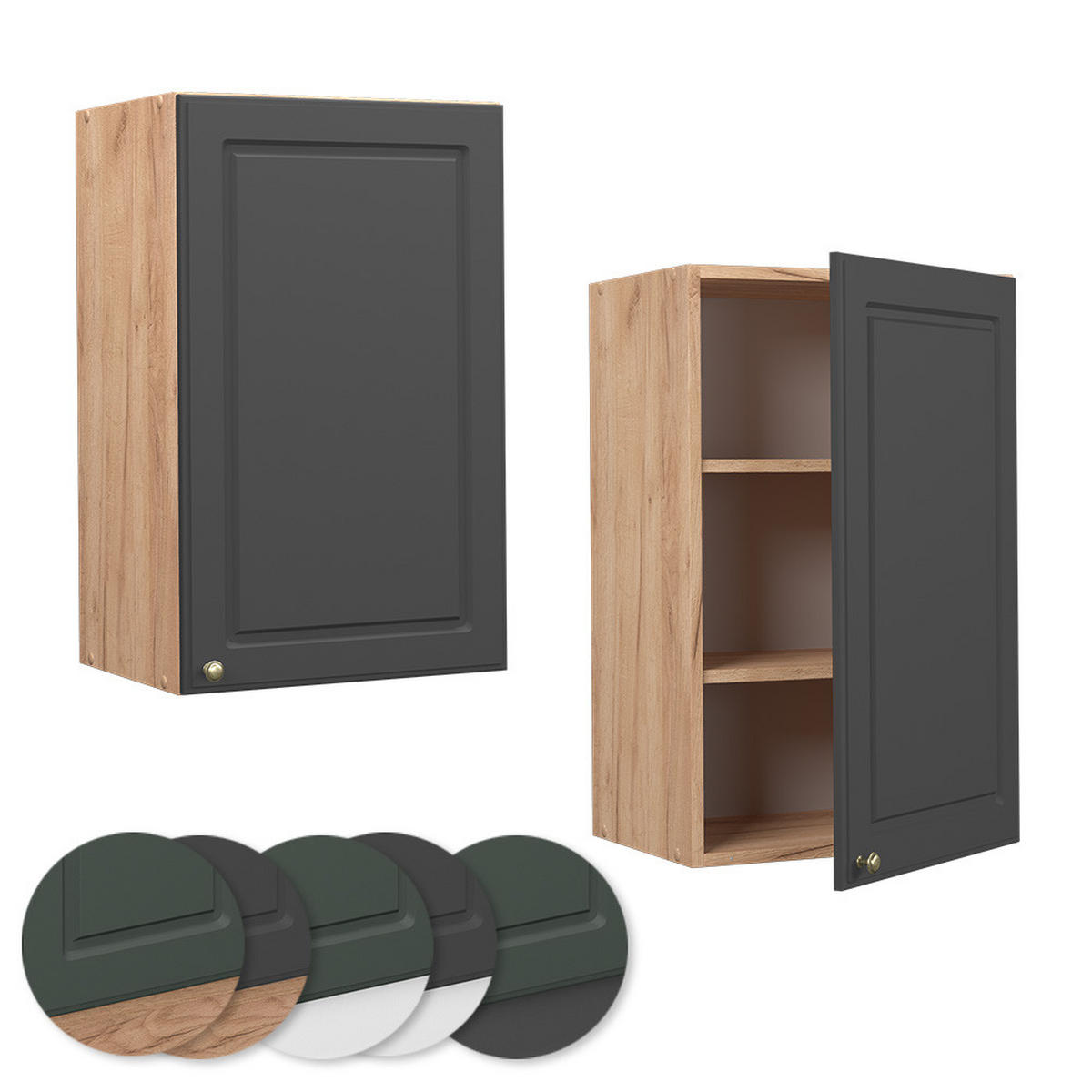 HÄNGESCHRANK Fame-Line Anthrazit-Gold 45 cm - Honigeiche/Anthrazit, Holzwerkstoff (45/72/34.1cm) - Vicco