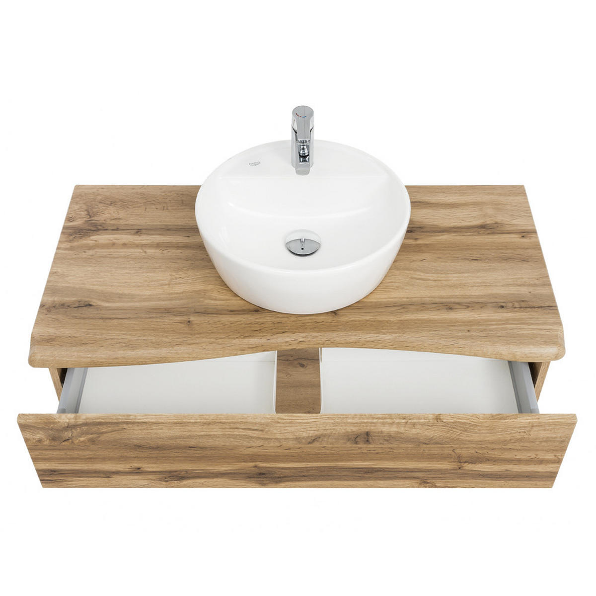 WASCHTISCH Kahla-03 - Braun, Holzwerkstoff (101/55/52cm) - Lomado