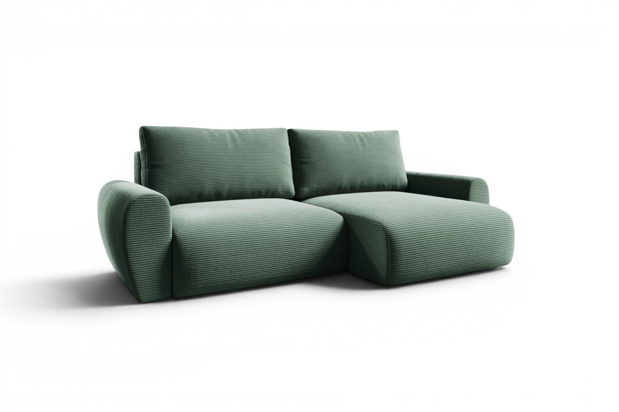 ECKSOFA Galan Mit Schlaffunktion - Grün, Holzwerkstoff/Textil (153/253cm) - Fun Möbel