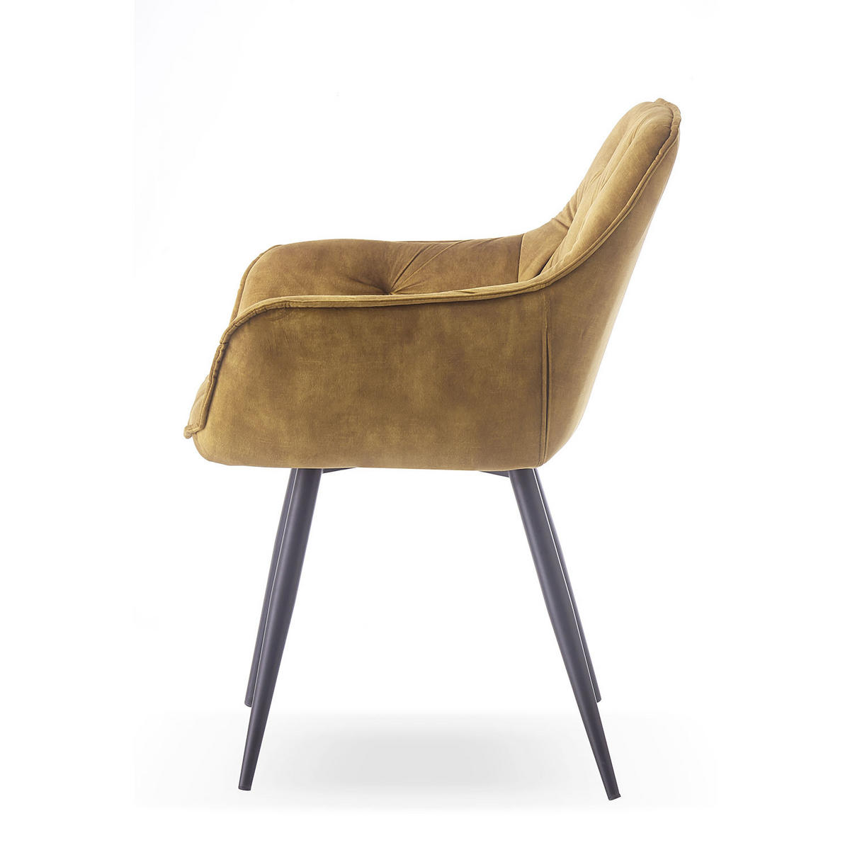 ARMLEHNSTUHL DIETER Gelb 2 Stück - Gelb, Textil/Metall (61/83/56cm) - B&D Home
