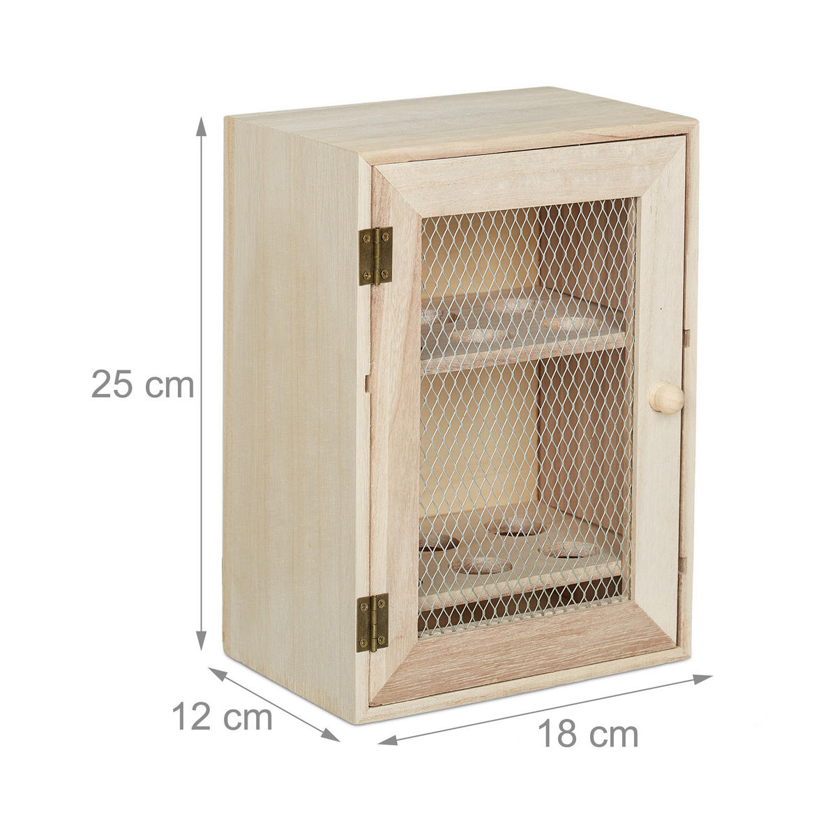 EIERSCHRANK - Beige, Holz/Metall (18/25/12cm) - Relaxdays