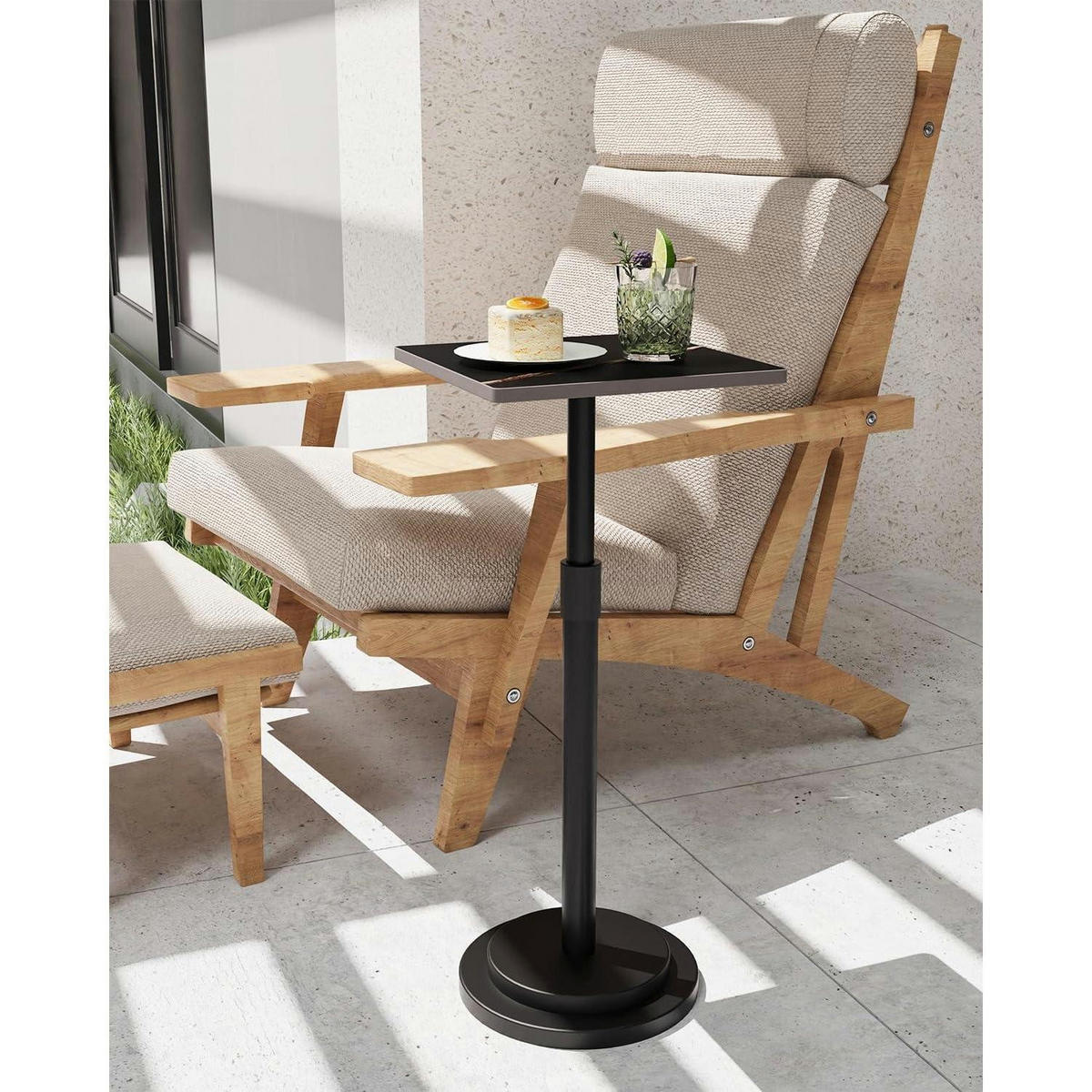 BEISTELLTISCH höhenverstellbar Schwarz 45-78 cm - Schwarz, Metall (26.5/26.5/75cm)