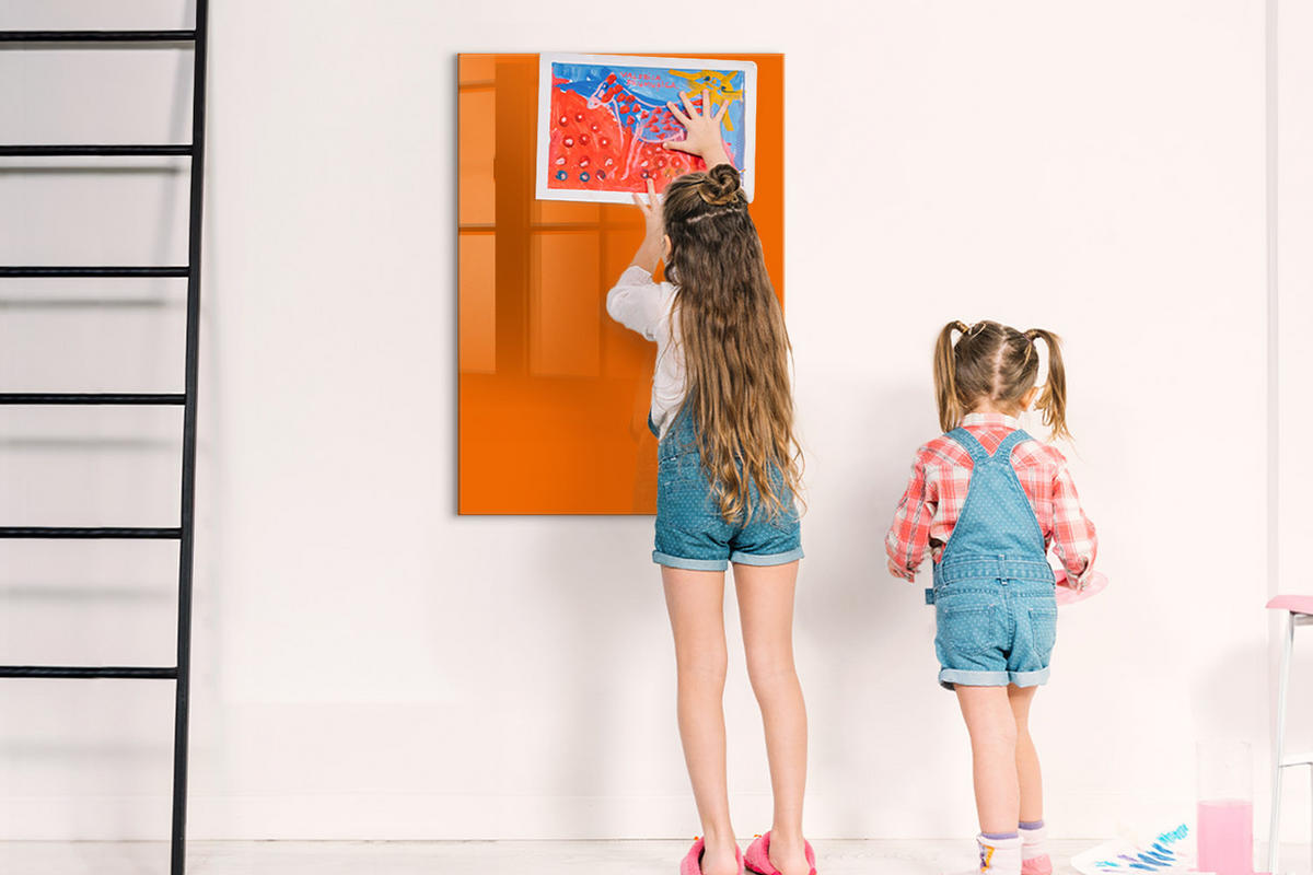 MAGNETTAFEL 70x100 Orange schwarzer Marker - Orange, Glas (70/0.4/100cm) - TULUP