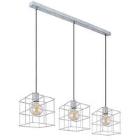 HÄNGELEUCHTE Metall Silbern Höhenverstellbar - Silberfarben, Metall (100/20/150cm) - Globo Lighting