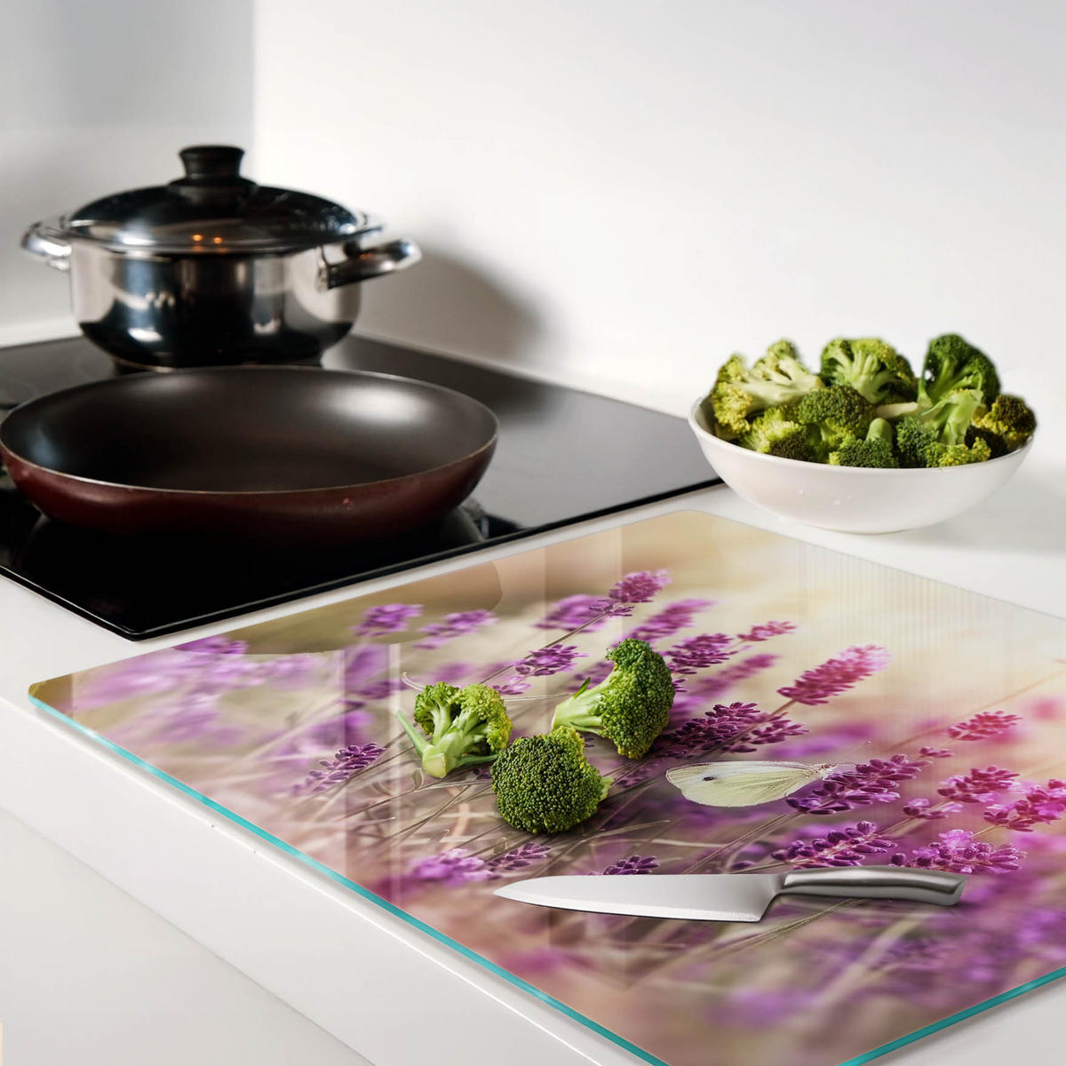 GLASPLATTE 60x52 cm Lavendel - Lila, Glas (60/0.4/52cm) - TULUP