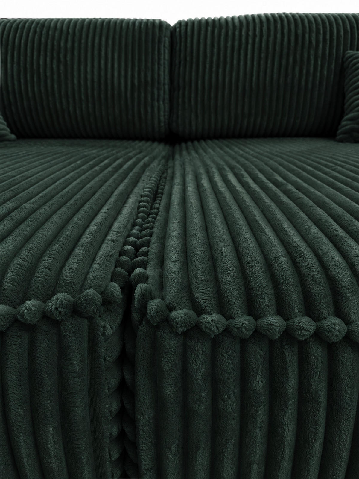 BIGSOFA COZI, Dunkelgrün mit Cordbezug - Dunkelgrün, Kunststoff/Textil (240/87/180cm) - KS Home Concept