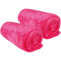 KUSCHELDECKE "Celina" 2er-Pack Pink 60x80 cm - Pink, Textil (60/80cm)