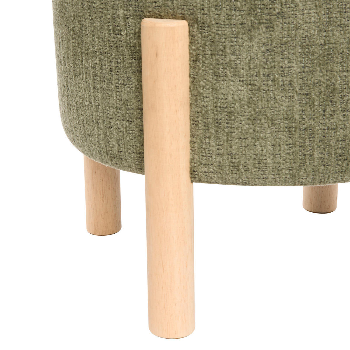 POUF mit Stauraum Elki Olivgrün Ø 45,5 cm, 37 cm - Olivgrün, Holzwerkstoff (45.5/37/45.5cm) - Atmosphera Createur d´interieur