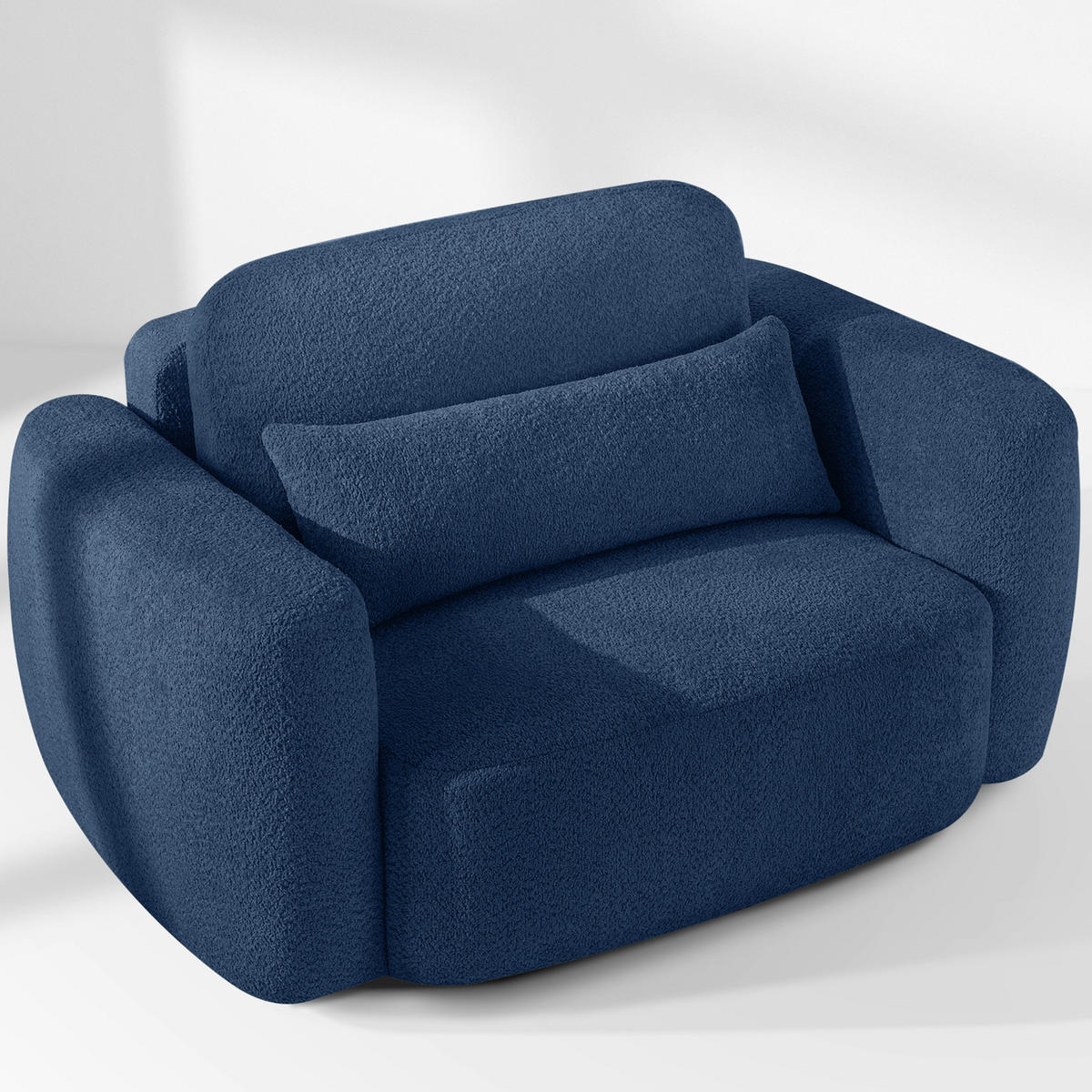 SESSEL ELOSA - Dunkelblau, Holz/Textil (145/85/115cm) - KONSIMO®