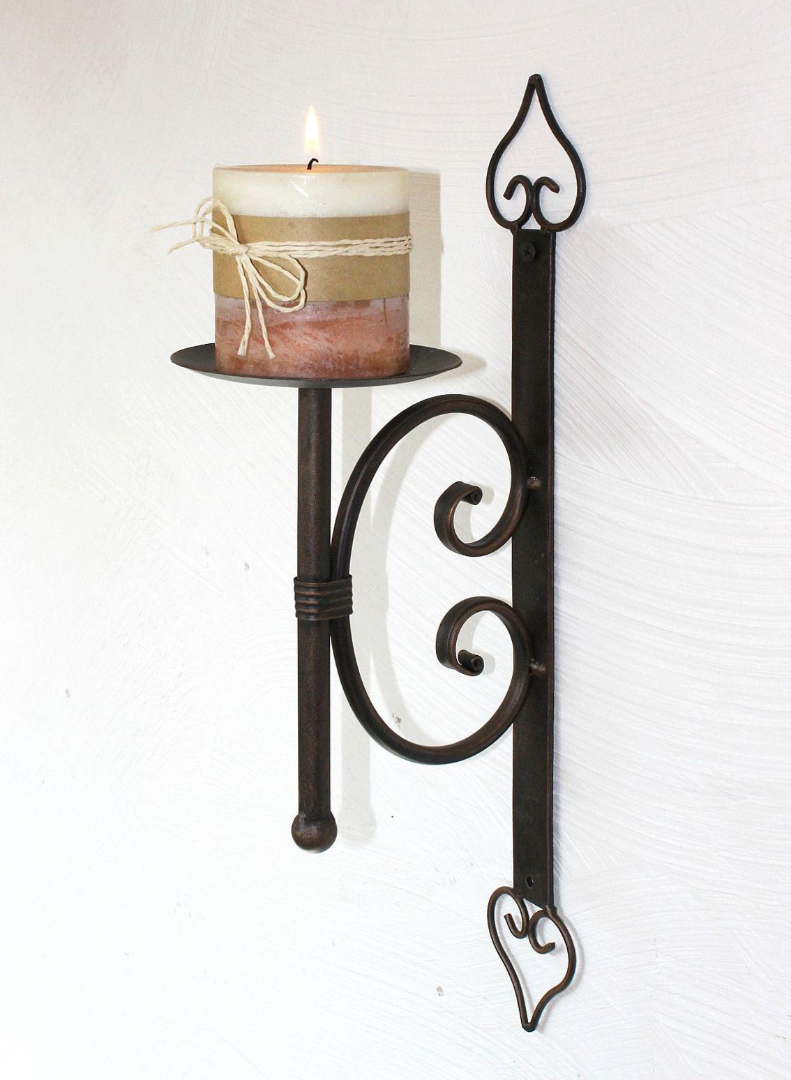 DanDiBo Wandkerzenhalter Schwarz 11x41x11 cm