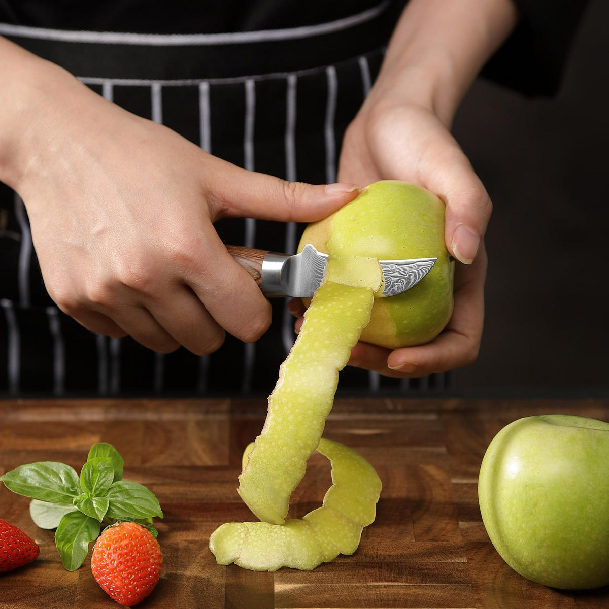 SCHÄLMESSER 6 cm - Braun, Holz/Metall (18cm) - Wakoli