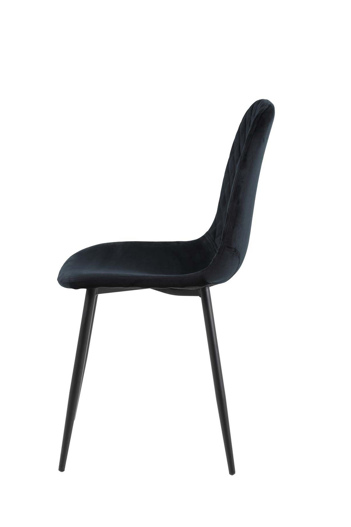 SCHALENSTUHL-SET 2 Stück Mira - Samtvelour Schwarz - Schwarz, Textil/Metall (44/89/53.5cm) - Hela Vertriebs GmbH
