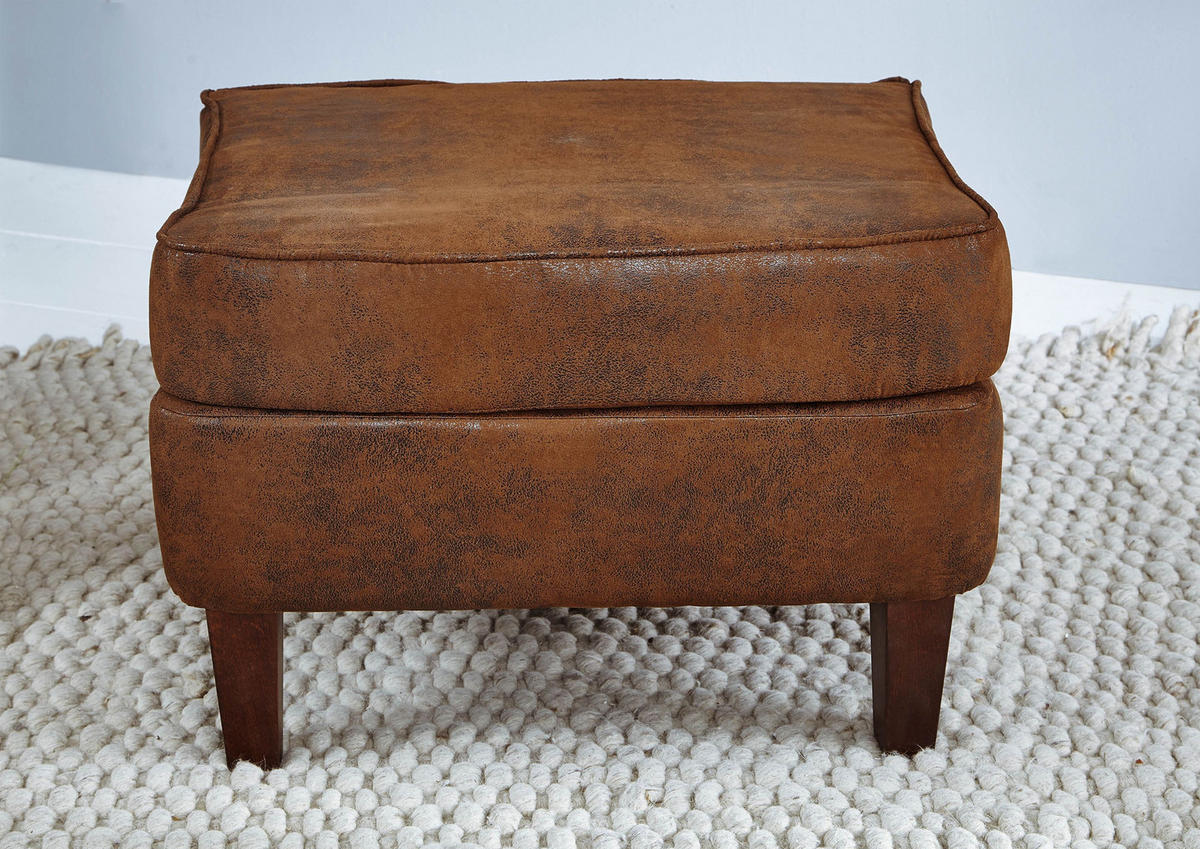 HOCKER 56x67x46 braun CHESTERFIELD - Braun, Holz (56/46/67cm) - Massivmoebel24