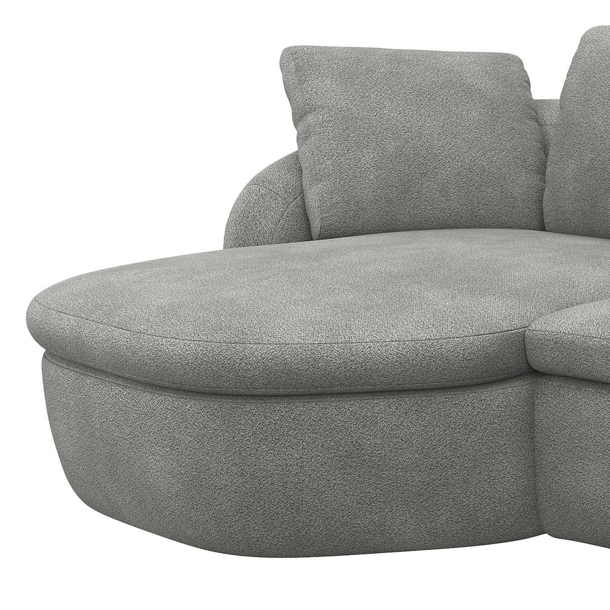 ECKSOFA mit Longchair - Schwarz/Grau, Kunststoff/Textil (276/146cm) - home24