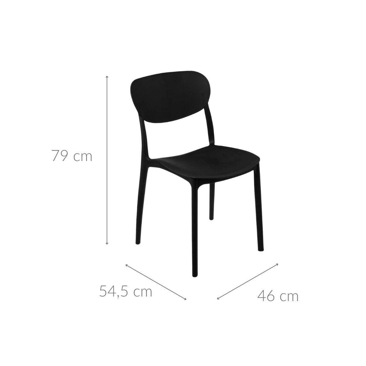 ESSZIMMERSTUHL Kunststoff 46/54,5/79 cm - Schwarz, Kunststoff (46/79/54.5cm)