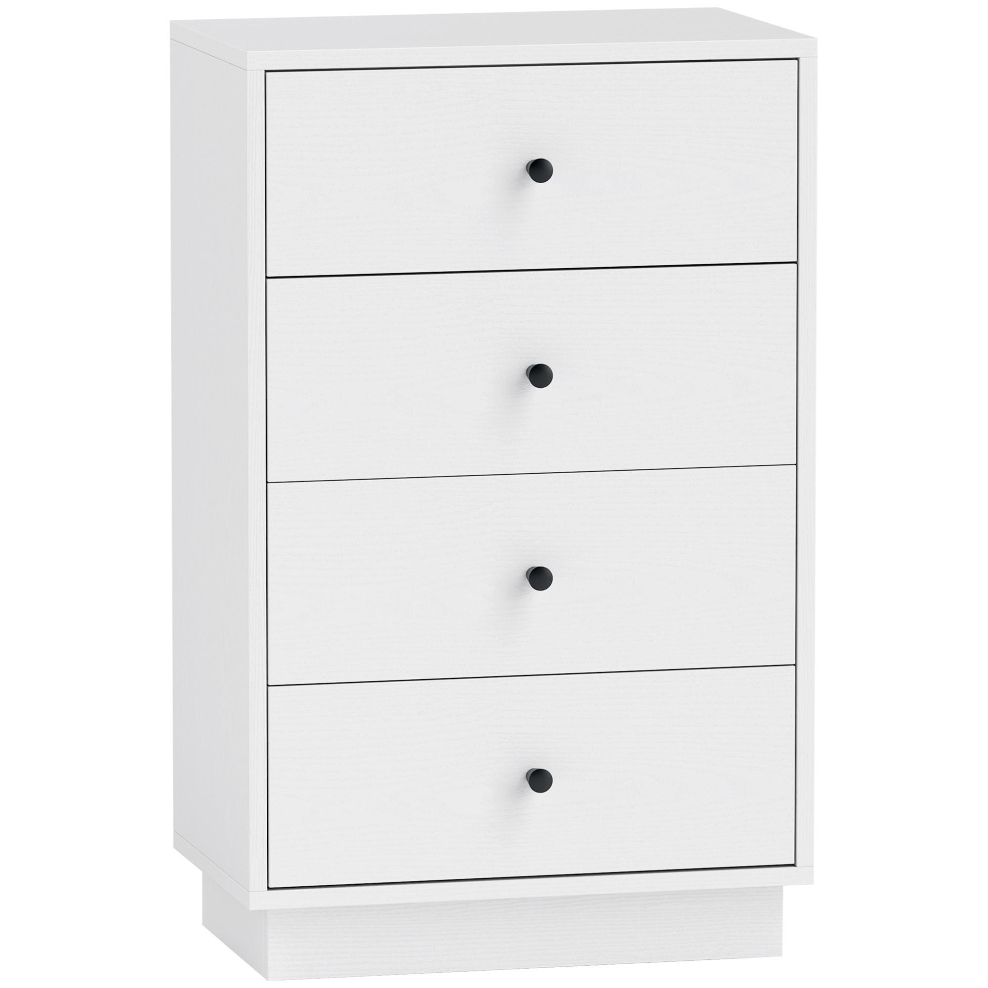KOMMODE Sideboard med 4 lådor Klädskåp i trämaterial 47 x 29 x 75 cm Vit 75/29/47 cm
