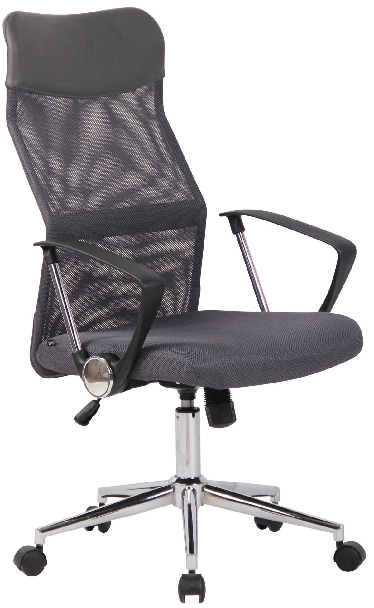 BÜROSTUHL Cordoba mit Netzbezug, Grau - Grau, Textil/Metall (60/118/64cm) - TPFLiving