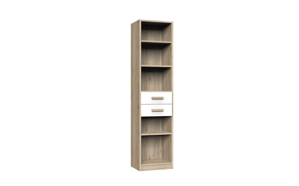 BABYZIMMER Cariba in Eiche San Remo und Weiß 9 teilig - Braun, Holzwerkstoff (120/200cm)