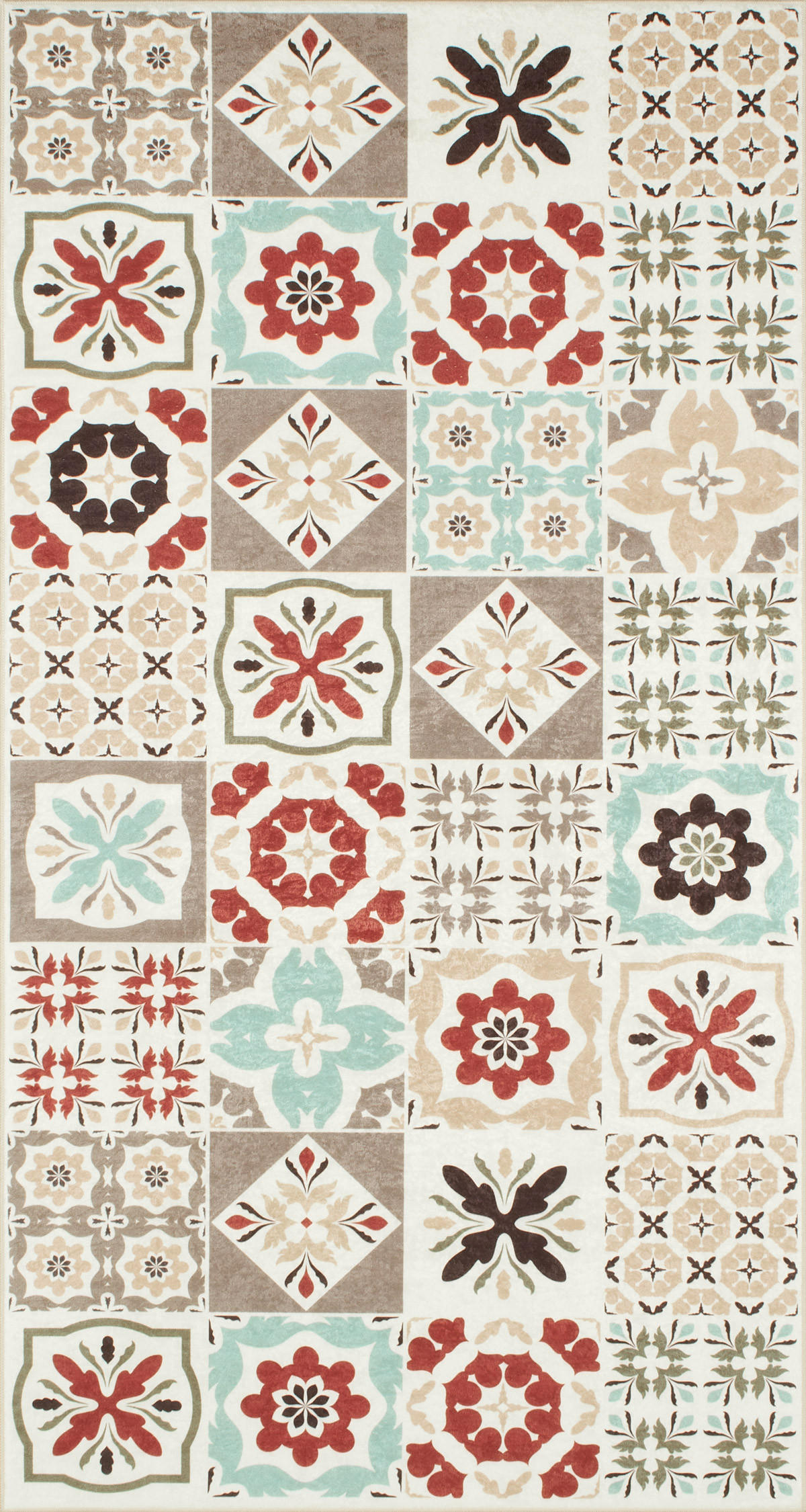 KÜCHENTEPPICH mit mehrfarbigem Zementfliesenmuster Azulejo 80x150 cm - Multicolor, Textil (80/150cm) - Nazar Rugs