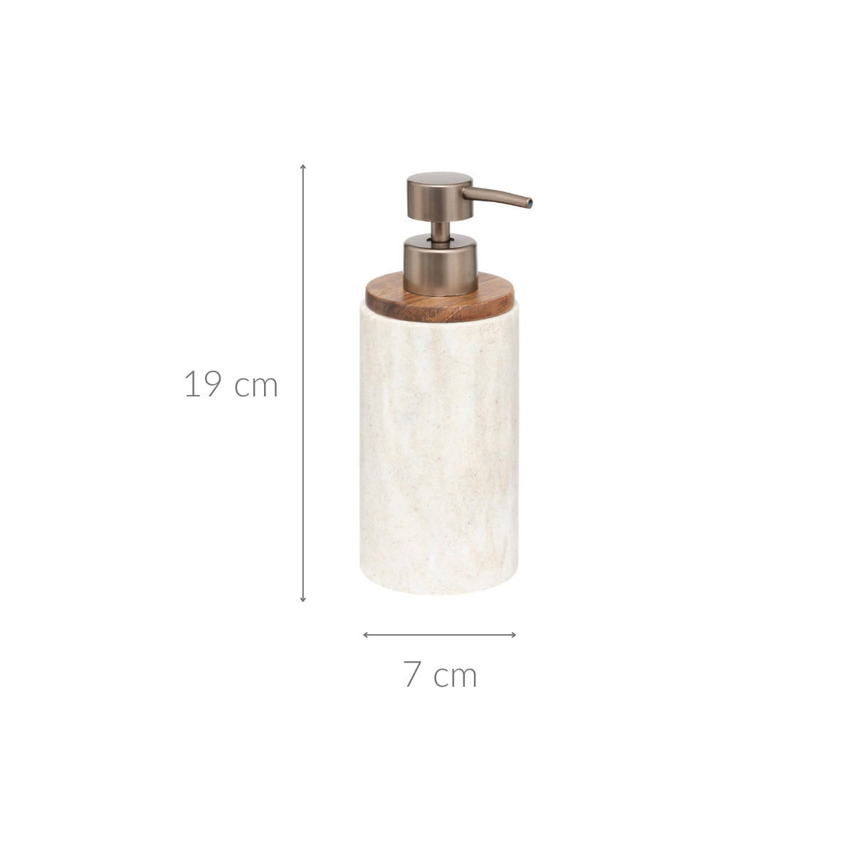 FLÜSSIGSEIFENSPENDER Come 7,1/7,1/19,3 cm - Beige, Kunststoff (7.1/19.3/7.1cm) - 5five Simply Smart