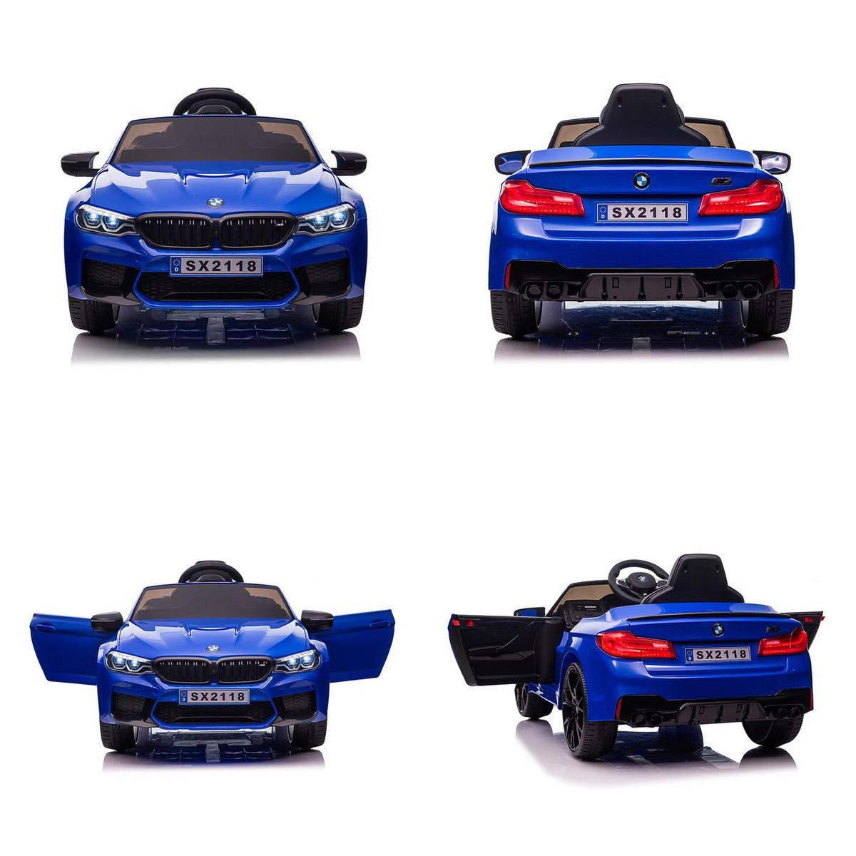 ELEKTROAUTO BMW M5 blau Fernbedienung Musik Eva-Räder Bluetooth - Blau, Kunststoff (124/74/55cm) - Chipolino