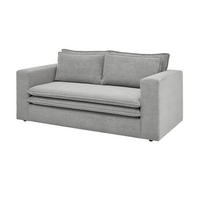 SOFA hellgrau Cord, Couch 2-Sitzer 180 cm - Beige/Hellgrau, Holz/Textil (180/83/91cm) - Furn.Design