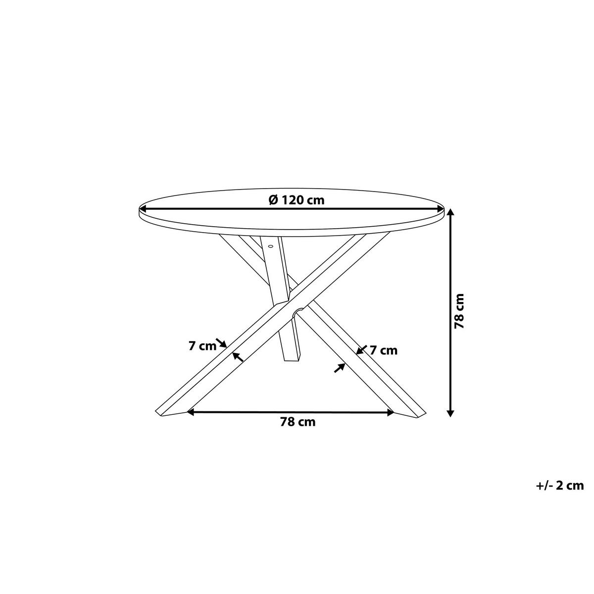 ESSTISCH 120/120/78 cm Hellbraun, Weiß Rund Jacksonville - Hellbraun, Holzwerkstoff (120/120/78cm) - Beliani