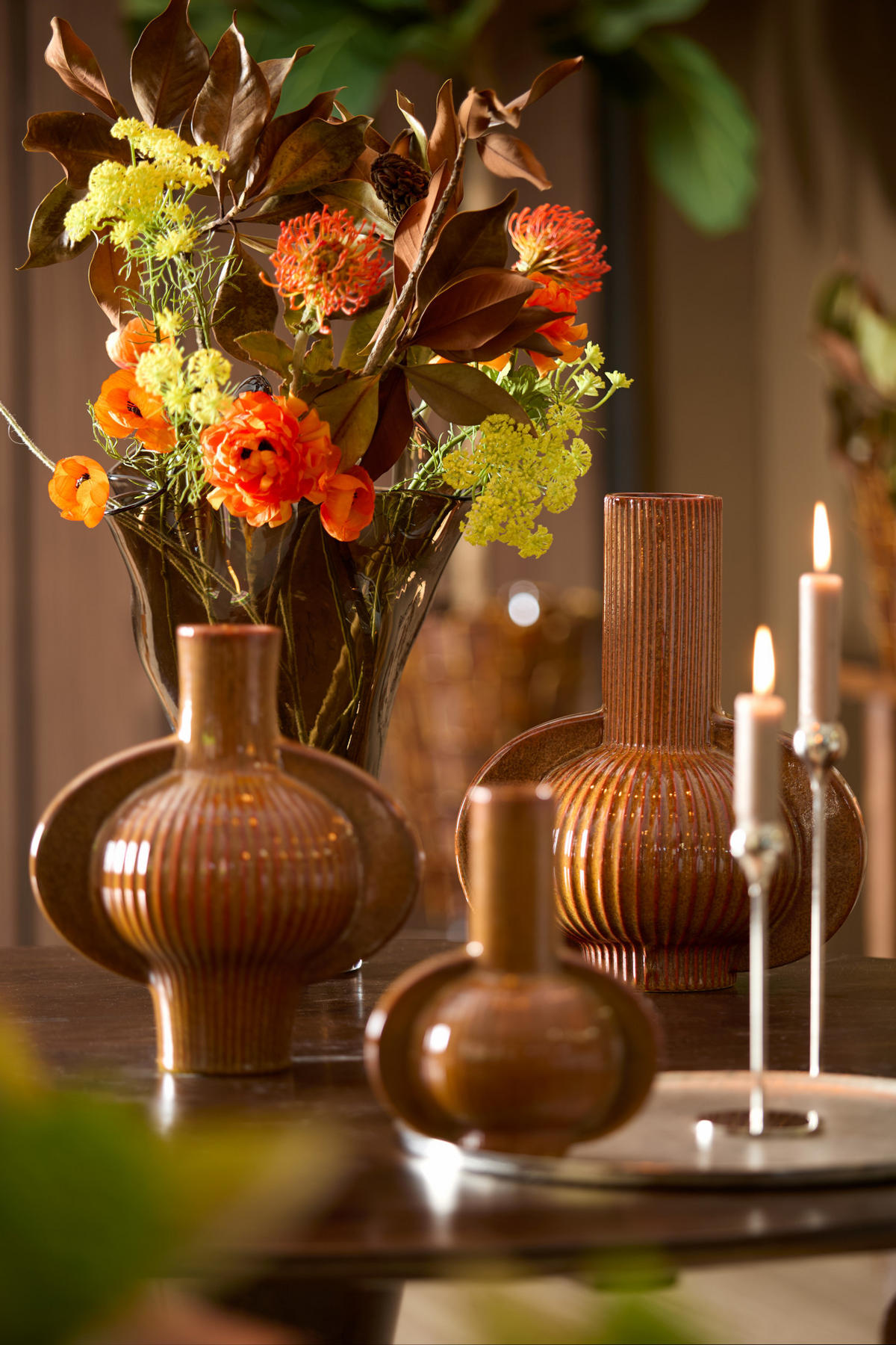 VASE Melnik Braun Ø31,5/38,5 cm - Braun, Keramik (38.5cm) - Light & Living