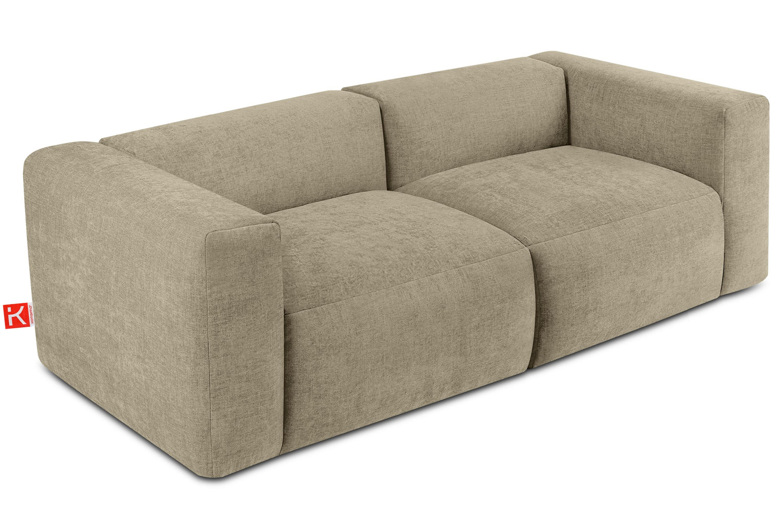 2,5-SITZER-MODULSOFA BUFFO mit extrem weicher und bequemer Sitzfläche, Gewebestoff, sandfarben - Sandfarben, Textil (250/73/96cm) - KONSIMO®