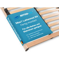 BETTEN-ABC Max1 K+F – fertig montierter Lattenrost mit Kopf- und Fußteilverstellung, Holm durchgehend, Größe: 80x220 - Braun, Holz (80/220cm) - Betten-ABC