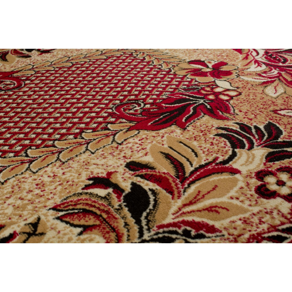 Thumbnail - Tapiso Teppich, Rot, Beige, Textil, 70x130 cm, Teppiche & Böden, Teppiche