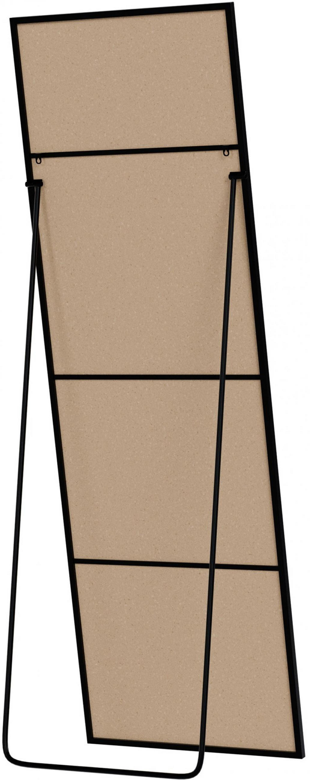 STANDSPIEGEL eckig 50/3/150 cm Glas Schwarz-Matt - Schwarz, Glas (50/150/3cm) - CLP