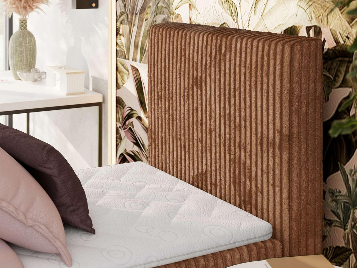 BOXBETT TILIANO 90/200 - Orange Cord - H4 - Visco Topper - Rechts - Orange, Textil (90/200cm) - MKS