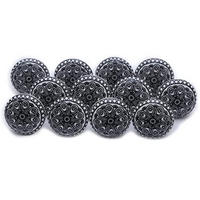 KERAMIKKNÖPFEN Set mit 10 schwarzen und weißen Mandala Keramikknöpfen 40 mm Durchmesser - Weiß, Keramik (4/4/6.9cm) - Nacnic