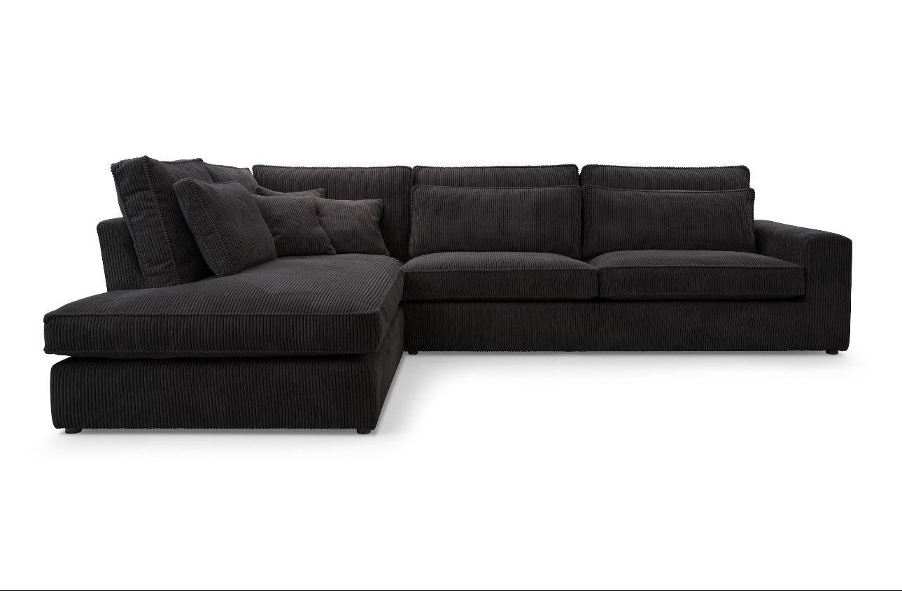 ECKSOFA Comforto MINI CORD 280 x 224 cm Ausrichtung links - Schwarz, Textil (224/280cm) - AN-Moebel 4u