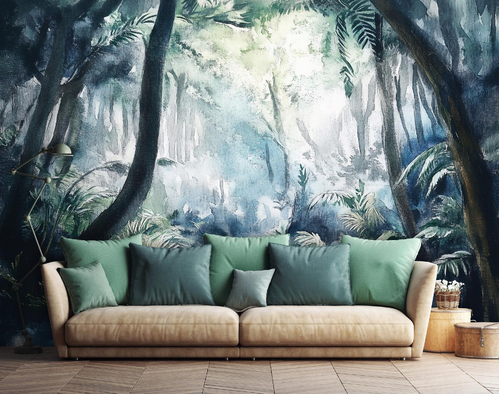 FOTOTAPETE Wald Dschungel Natur Vlies Tapete Wohnzimmer 250x175 - Multicolor, Papier (250/175cm) - Wallarena